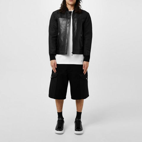 Alexendar Mcqueen Leather And Fabric Jacket