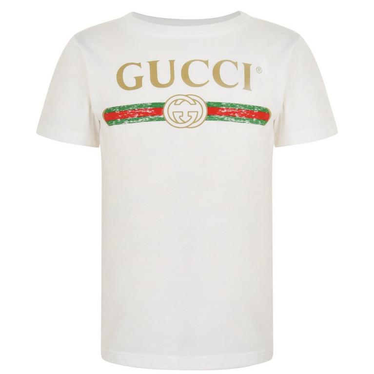 Juniors' Fake Logo Cotton T-Shirt