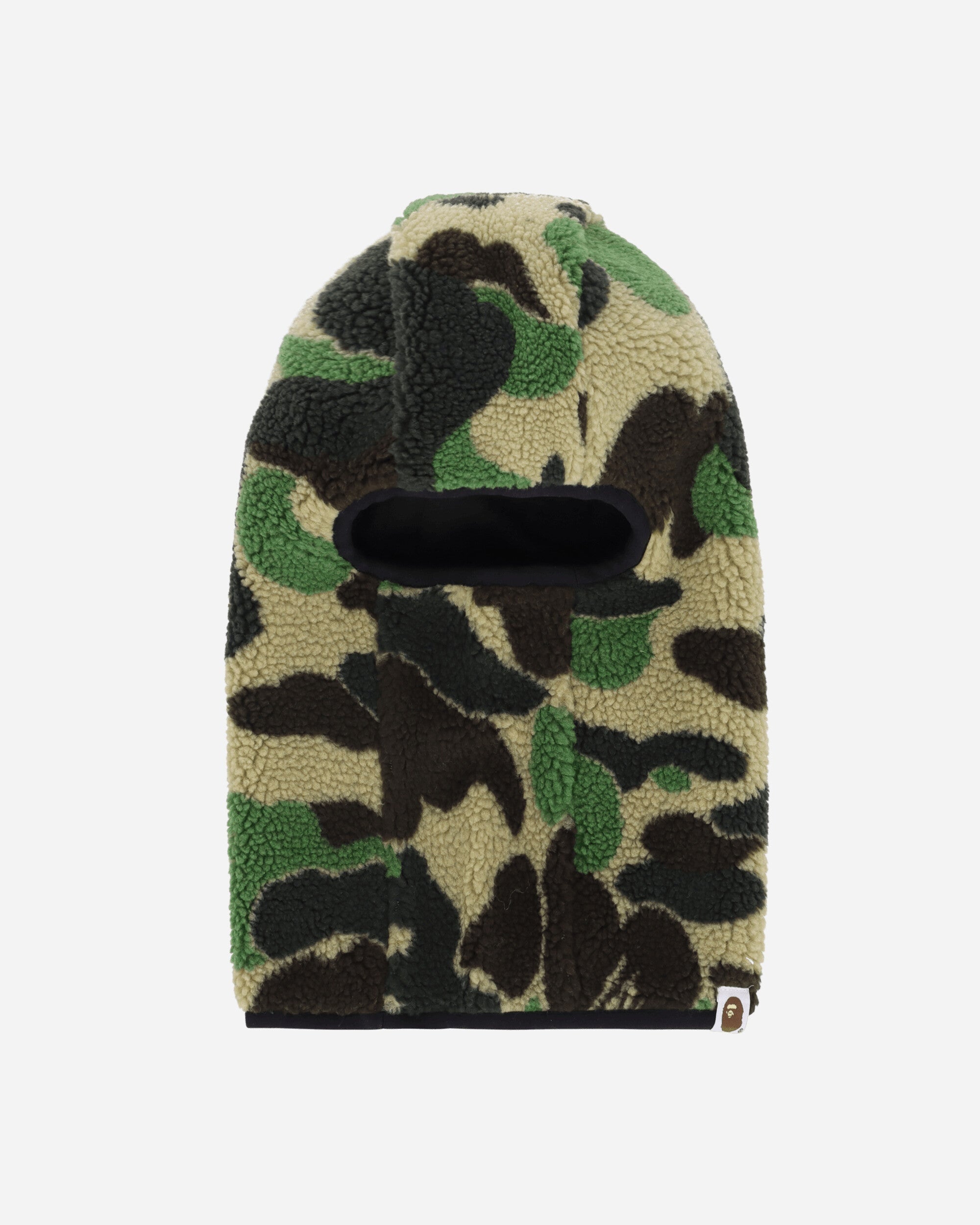 A Bathing Ape ABC Camo Boa Fleece Balaclava Green