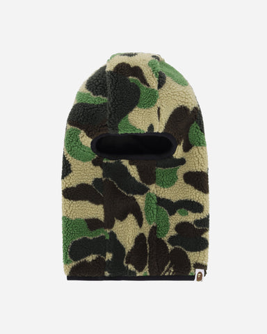 A Bathing Ape ABC Camo Boa Fleece Balaclava Green