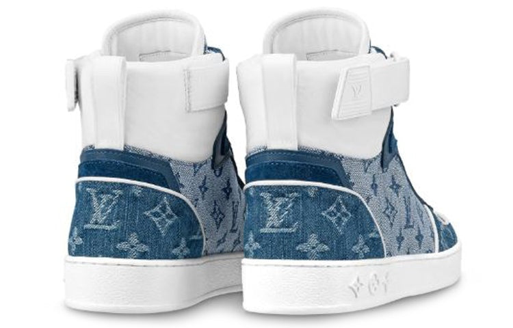 (WMNS) LOUIS VUITTON LV Boombox Monogram High-Top Sneakers Denim-Blue 1A8E3C