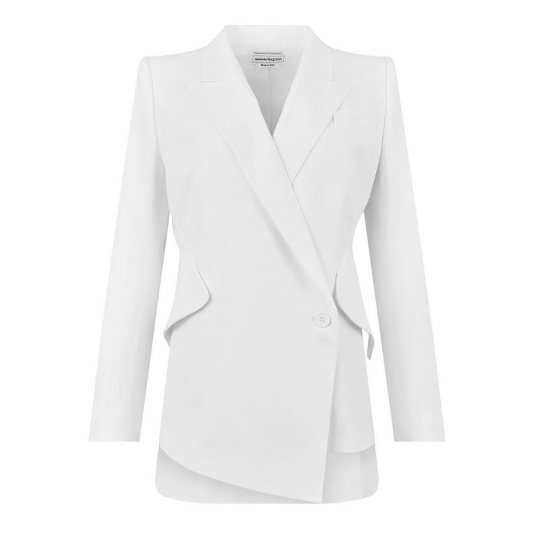 Leaf Crepe Drop Hem Blazer