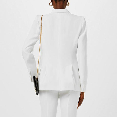 Leaf Crepe Drop Hem Blazer