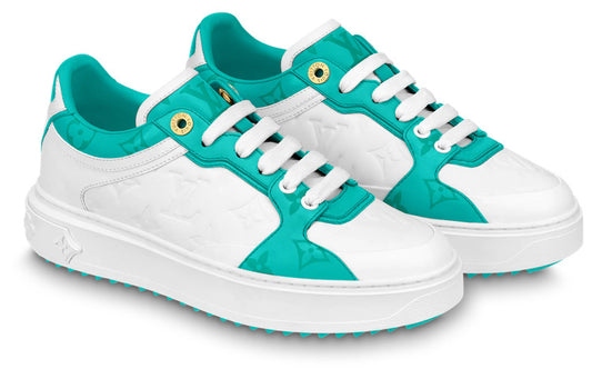 (WMNS) LOUIS VUITTON Time Out Sneakers 'White and Teal Monogram' 1AB349