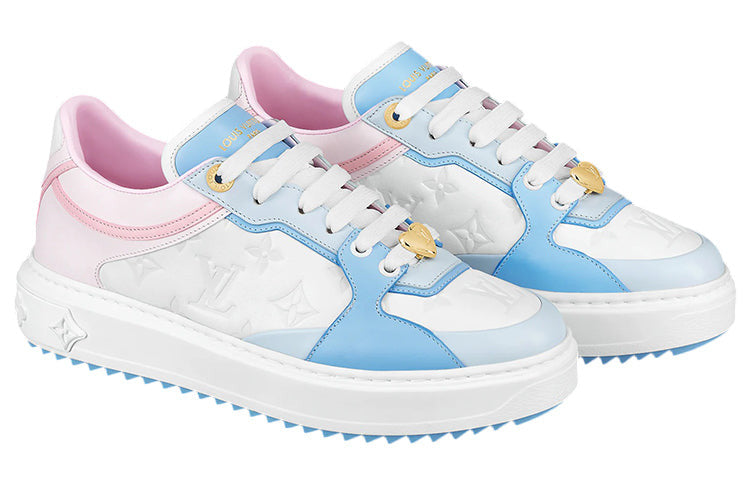(WMNS) LOUIS VUITTON Time Out Sneakers 'White Monogram with Blue Pink' 1A9QB4