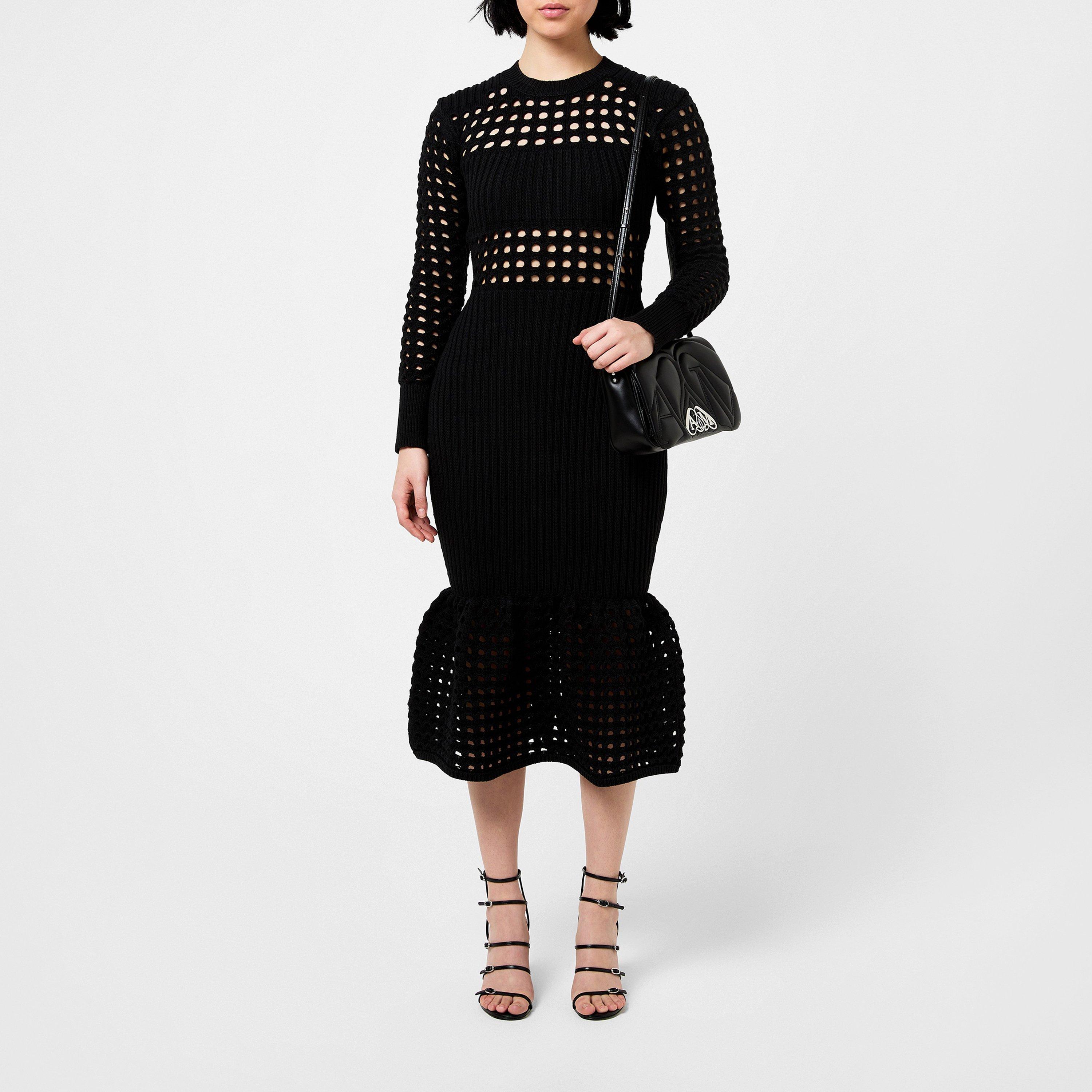 Knitted Mesh Midi Dress