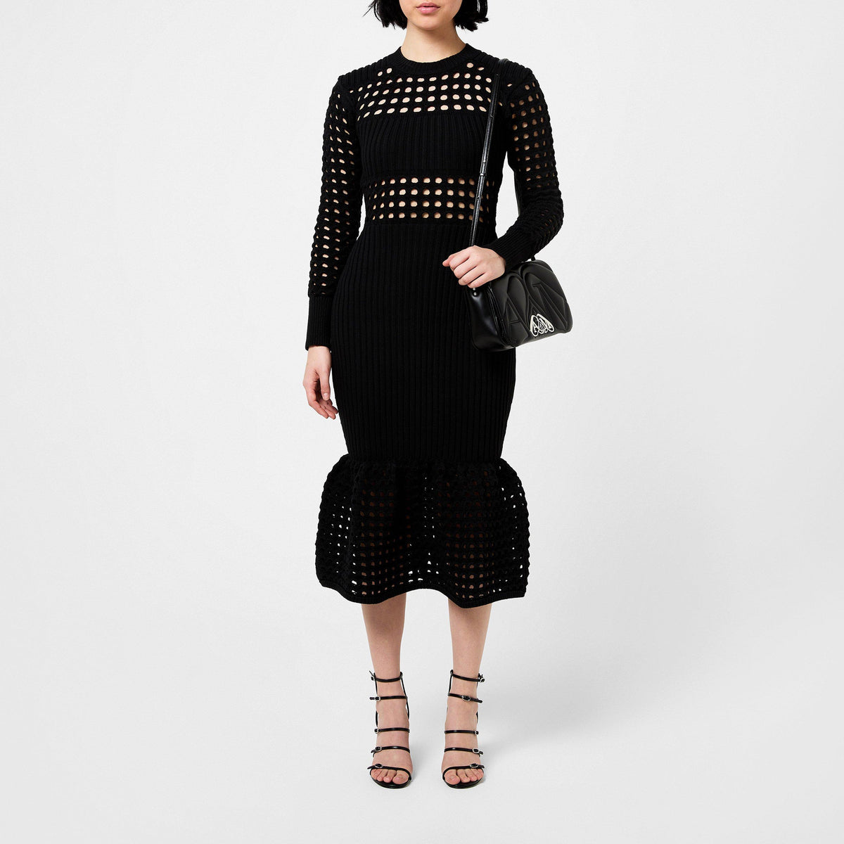 Knitted Mesh Midi Dress