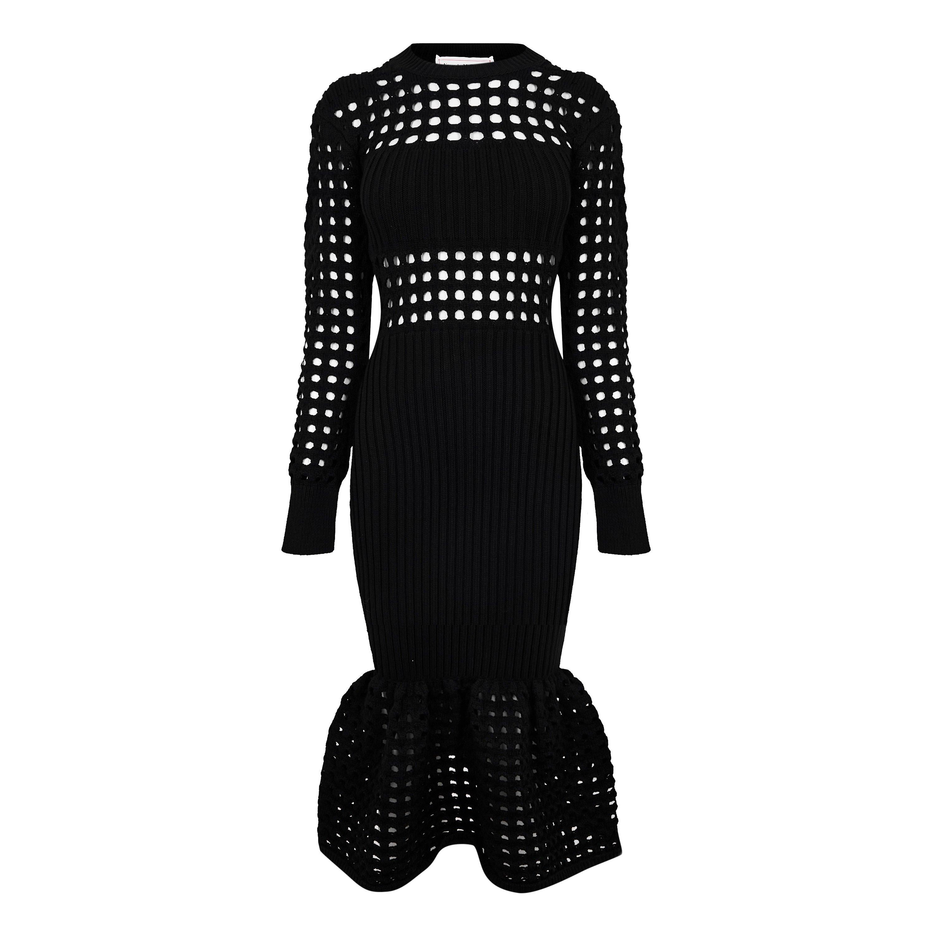 Knitted Mesh Midi Dress