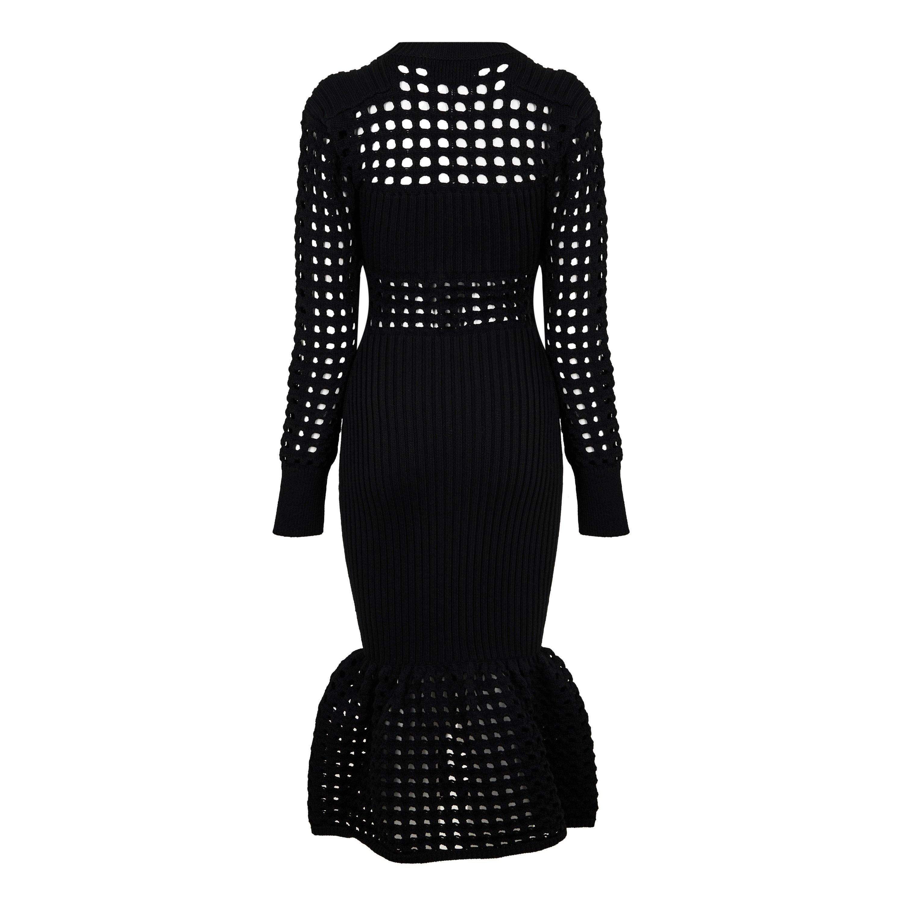 Knitted Mesh Midi Dress