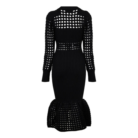 Knitted Mesh Midi Dress