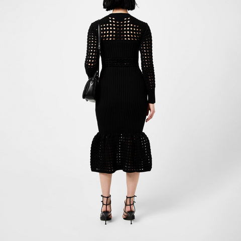 Knitted Mesh Midi Dress