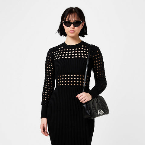 Knitted Mesh Midi Dress