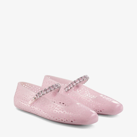 The Jelly Cotton Candy Jelly Ballerina Flats with Crystal Embellishment