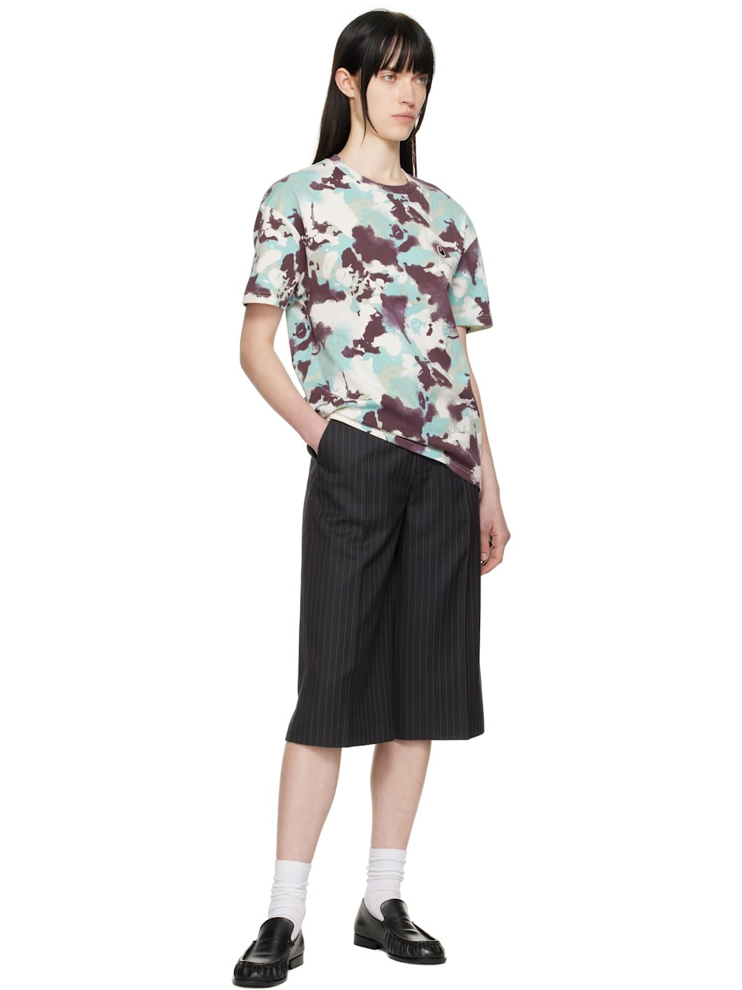 Blue & Purple Map Camo Oversized T-shirt
