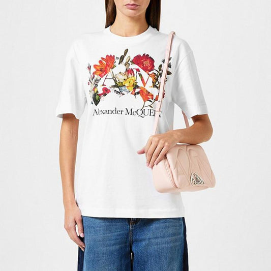 Alexander McQueen Dutch Flower Logo T-Shirt