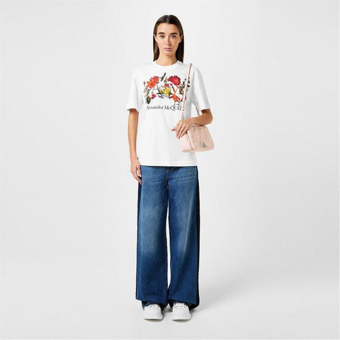 Alexander McQueen Dutch Flower Logo T-Shirt