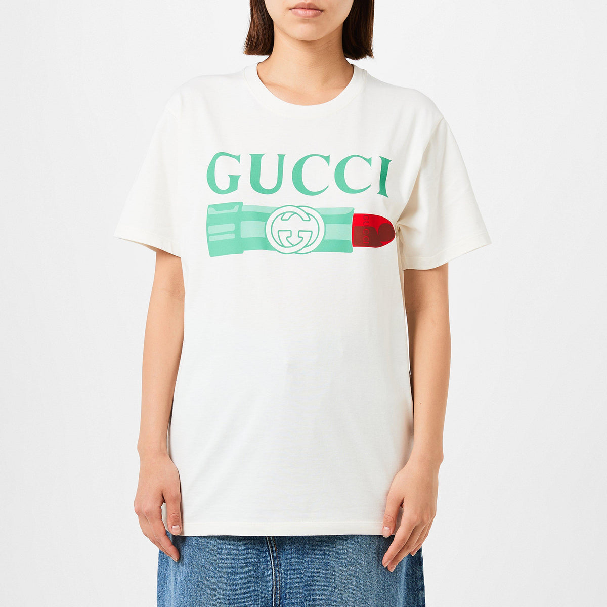 Women's Lipstick Print Cotton T-Shirt