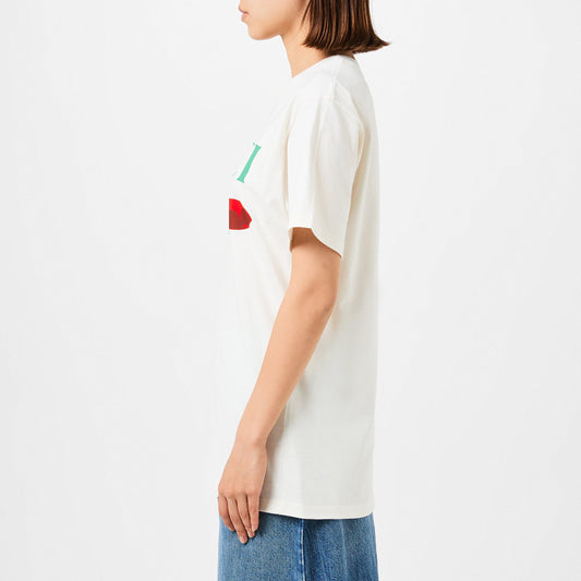 Women's Lipstick Print Cotton T-Shirt