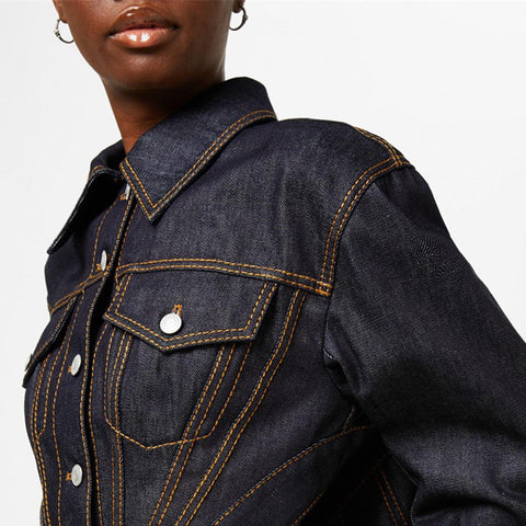 Denim Slashed Panelled Jacket