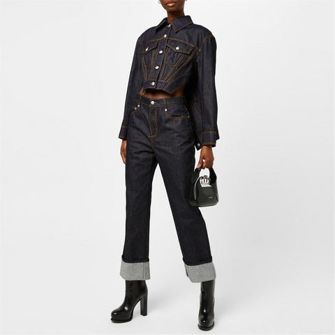 Denim Slashed Panelled Jacket