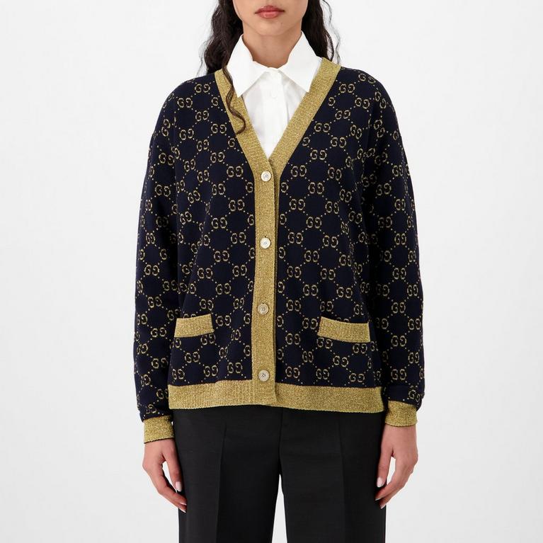 Women's GG Cotton Lamé Cardigan