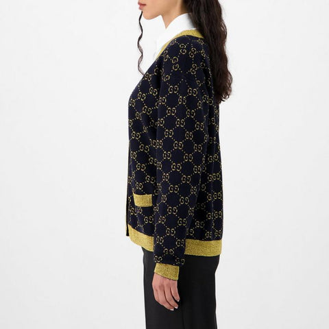 Women's GG Cotton Lamé Cardigan