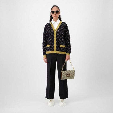 Women's GG Cotton Lamé Cardigan
