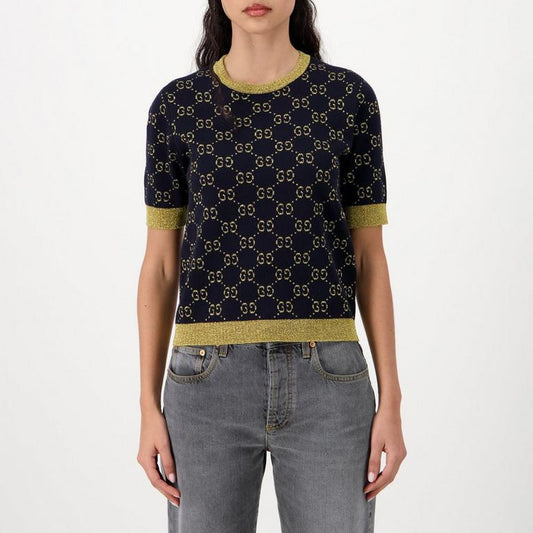 Women's Logo Cotton GG Lamé Top