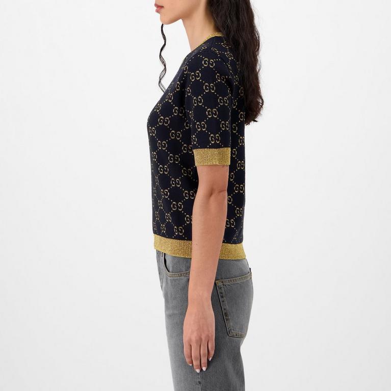 Women's Logo Cotton GG Lamé Top