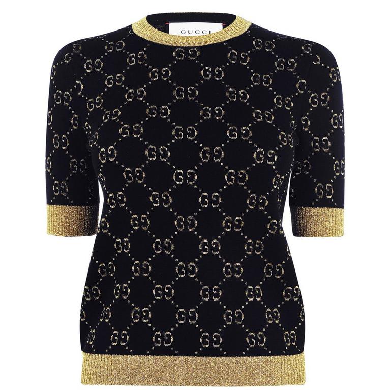 Women's Logo Cotton GG Lamé Top