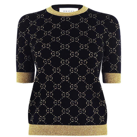 Women's Logo Cotton GG Lamé Top