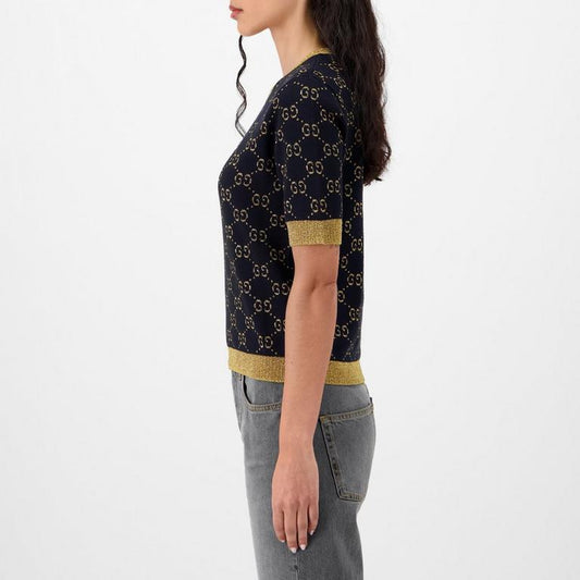 Women's Logo Cotton GG Lamé Top
