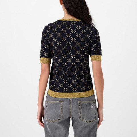 Women's Logo Cotton GG Lamé Top
