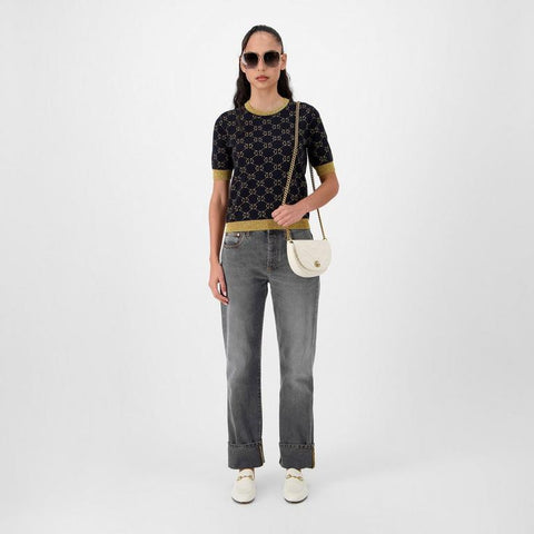 Women's Logo Cotton GG Lamé Top