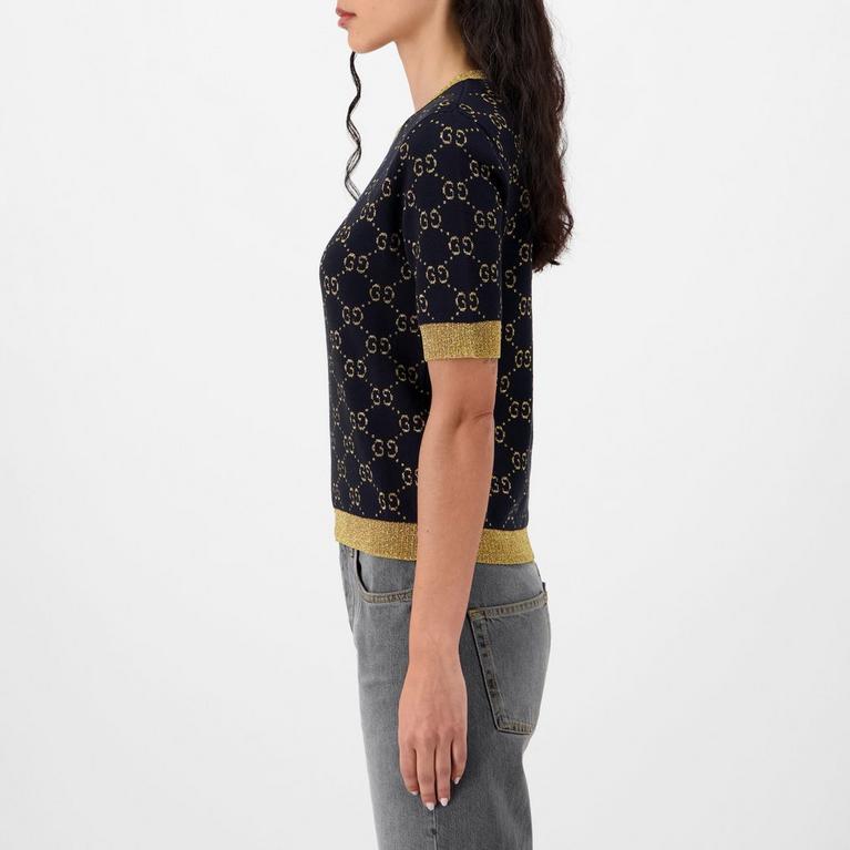 Women's Logo Cotton GG Lamé Top