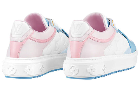 (WMNS) LOUIS VUITTON Time Out Sneakers 'White Monogram with Blue Pink' 1A9QB4
