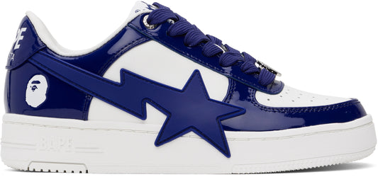 White & Navy BAPE STA OS #3 Sneakers
