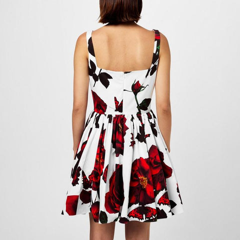 Floral Print Flared Mini Dress