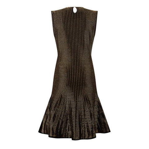 Metallic Flared Knitted Mini Dress