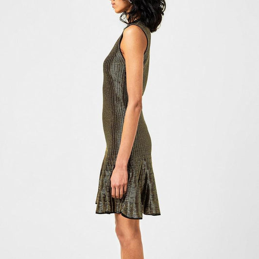 Metallic Flared Knitted Mini Dress