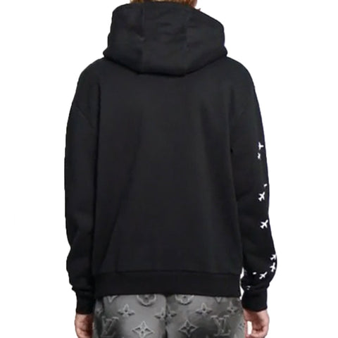 LOUIS VUITTON LV Printed Hooded Long Sleeve Sweatshirt For Men Black 1A5WAX