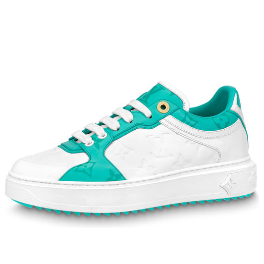 (WMNS) LOUIS VUITTON Time Out Sneakers 'White and Teal Monogram' 1AB349