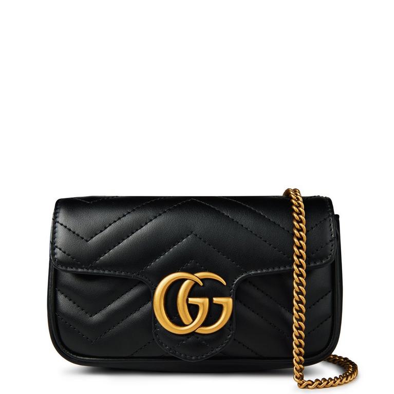 Women's Chevron Leather GG Marmont Super Mini Bag