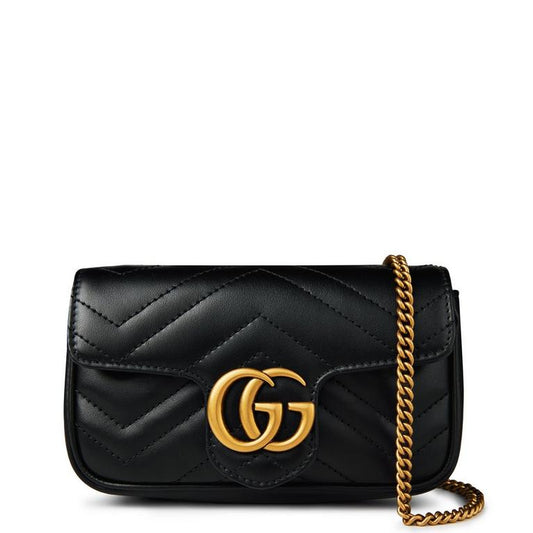 Women's Chevron Leather GG Marmont Super Mini Bag