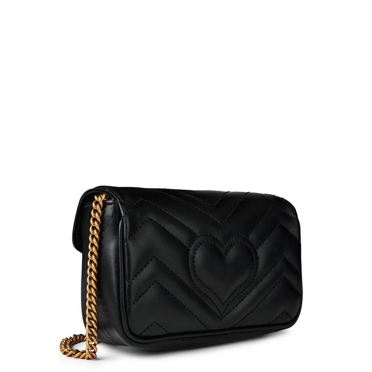 Women's Chevron Leather GG Marmont Super Mini Bag