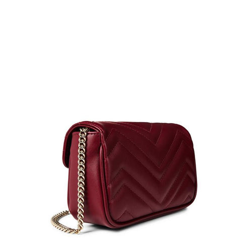 Women's Logo Leather Rosso Ancora GG Marmont Mini Shoulder Bag