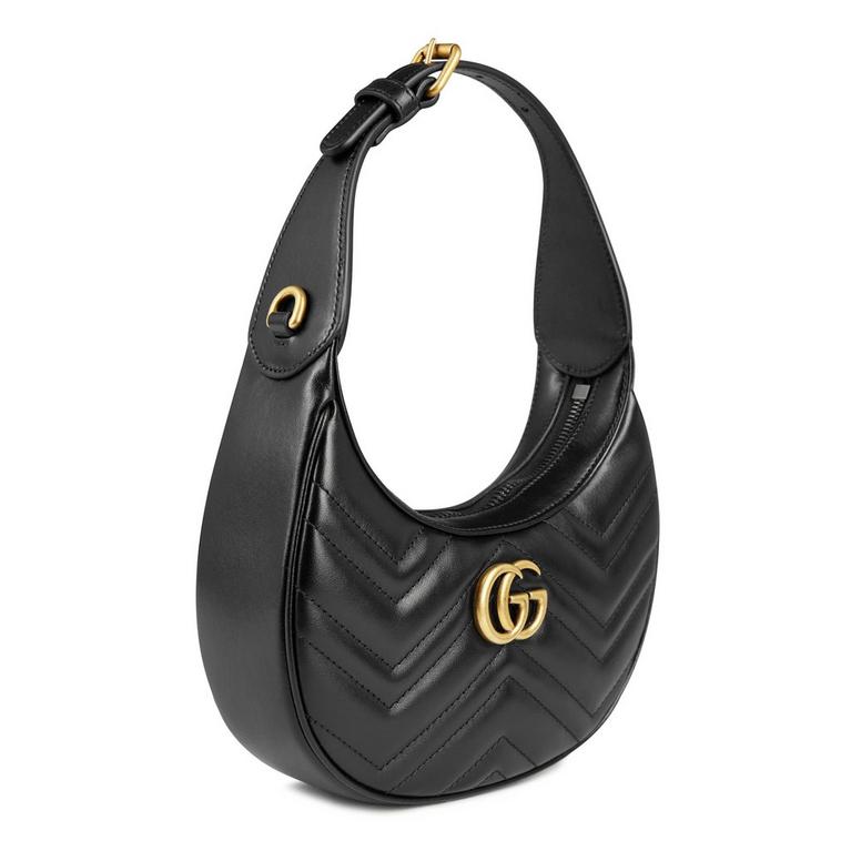 Women's Chevron Leather GG Marmont Half-Moon Mini Bag