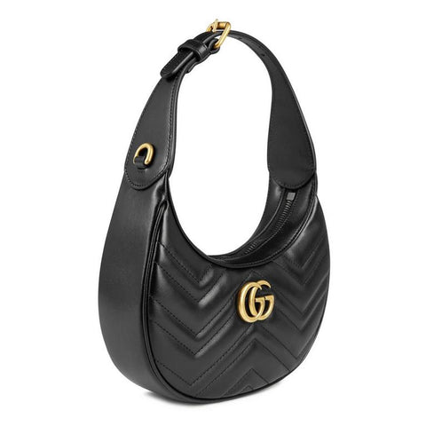 Women's Chevron Leather GG Marmont Half-Moon Mini Bag
