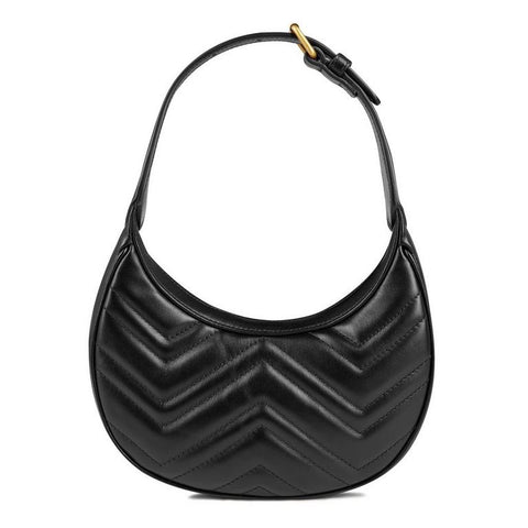 Women's Chevron Leather GG Marmont Half-Moon Mini Bag