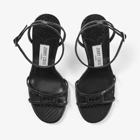 Leo 100 Black Candy Wrap Leather Sandal